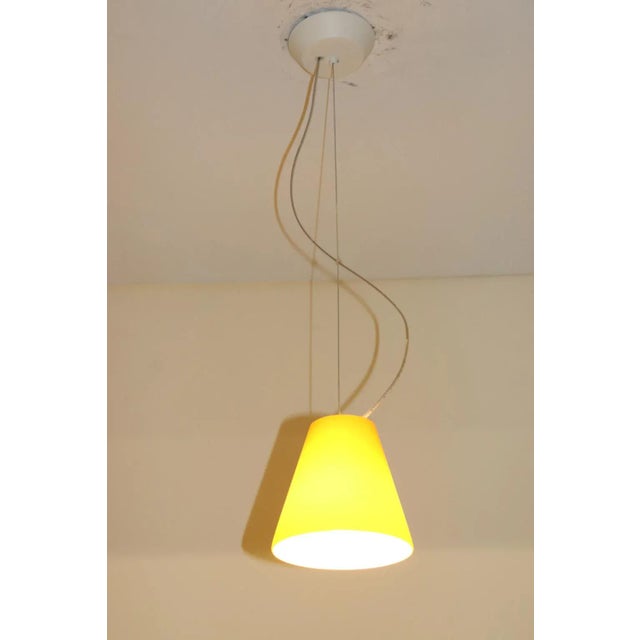 Itre Modern Murano Yellow Glass Pendant Lamp For Sale - Image 4 of 9