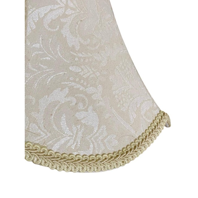 Vintage French Country Style Shabby Chic Swing Arm Wall Sconce With Damask Shade For Sale - Image 4 of 7