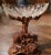 Rustic 19th Century Swiss Black Forest Carved Walnut and Etched Crystal Centerpiece For Sale - Image 3 of 13