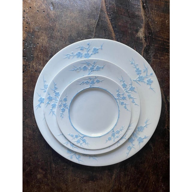 Ceramic Early 20th Century Large 15” Platter Spode Blanche De Chine Cherry Blossom English Ironstone Grand Millennial Decor For Sale - Image 7 of 9