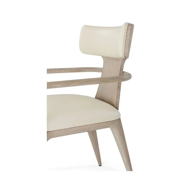 Cream Light Oak Modern Dining Chairs- Set of 2 For Sale - Image 8 of 9