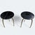 Revelation Modern Black Marble and Forged Gold Metal Wishbone Round Side Tables- A Pair For Sale - Image 9 of 11