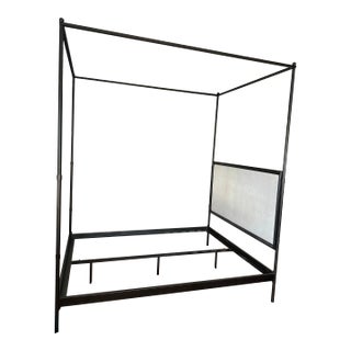 Restoration Hardware 19th C. Style French Iron Canopy Fabric Bed For Sale