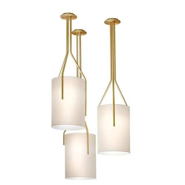 Set of 3 arborescence pendants by hervé langlais dimensions: d 33 x h 100, d 33 x h 125, d 33 x h 150cm materials: solid...