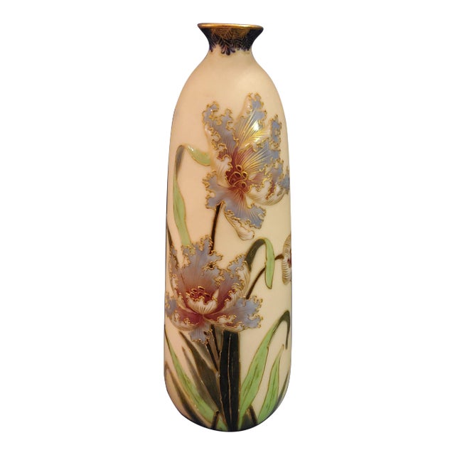 1940s German Porcelain Orchid Vase For Sale