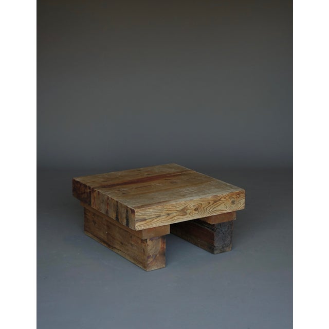 Wood Small Brutalist Pine Coffee Table, 1970s For Sale - Image 7 of 16