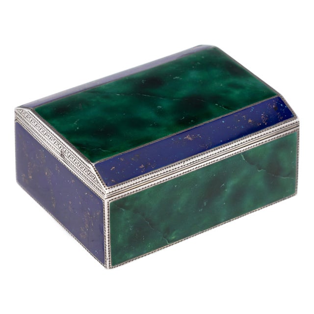 Antique 20th Century German Silver & Enamel Cigarette Box, 1900s For Sale