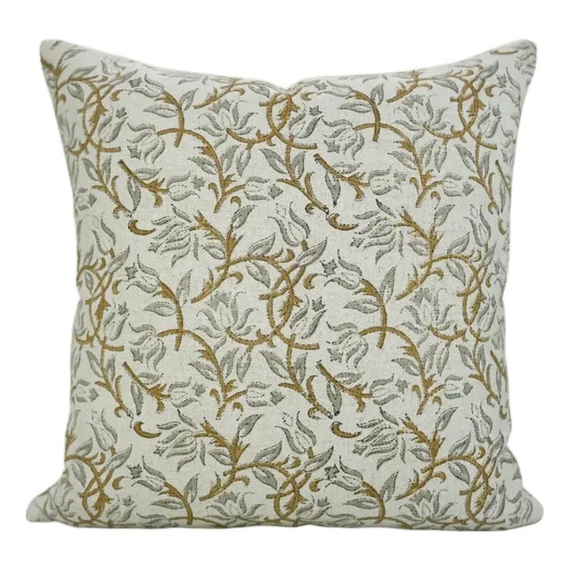 Fabdivine Classic Print Water Replicant Cushion Cover 16x16 Inch Cotton Linen- Kamal Dutta For Sale