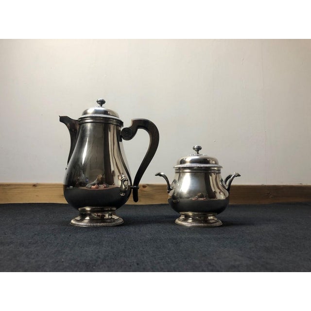 Gallia Silver Plated Coffee Pot and Sugar Bowl from Christofle, 1960s, Set of 2 For Sale - Image 11 of 11