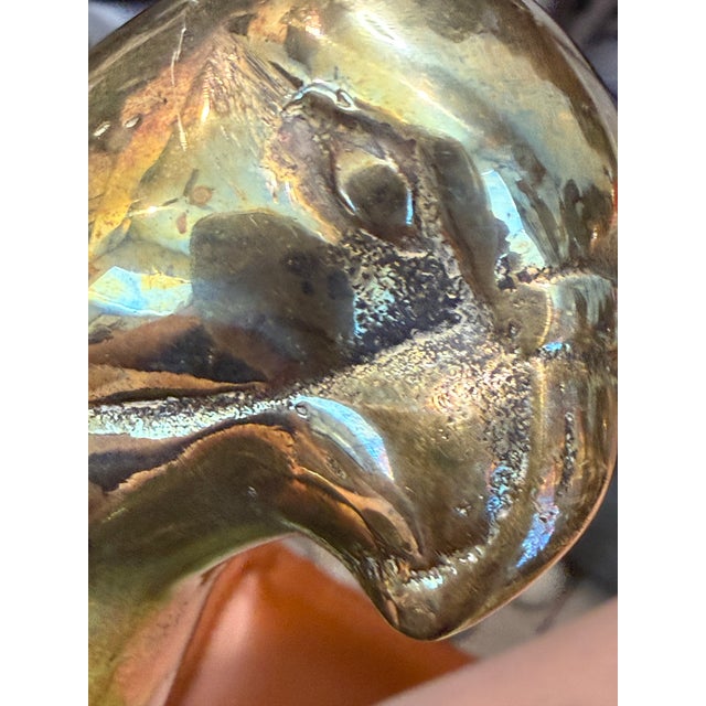 Stunning Mid Century Solid Brass Macaw Parrot Figure Regal Patina Decor Heavy For Sale In Phoenix - Image 6 of 12