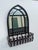 Blackened Bronze Cathedral Style Beveled Glass Wall Mirror and Caddy For Sale - Image 10 of 12