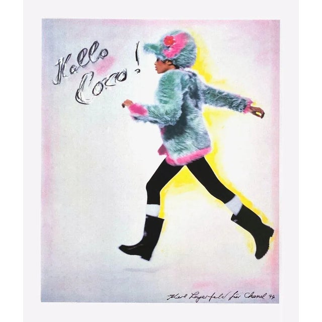 1994 Karl Lagerfeld Hallo Coco Screenprint For Sale