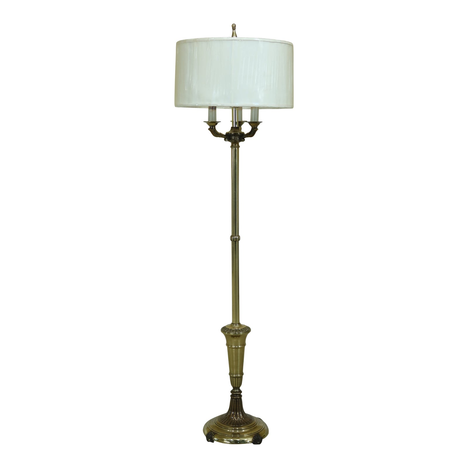 Stiffel Brass Floor Lamp W. Shade Chairish