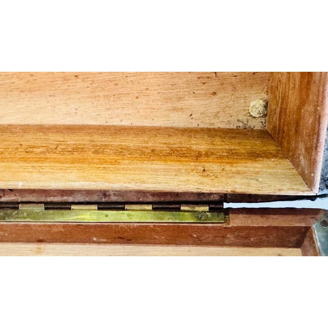 Wood Handcrafted Pewter Cigar Box with Brass Inlays with Fleur-De-Lys Motif, France, 1970s For Sale - Image 7 of 10