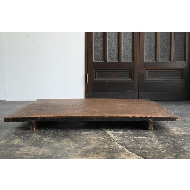 Antique Japanese Wooden Work Board / Wall-Mounted Object/ Wabi-Sabi Low Table For Sale - Image 14 of 18