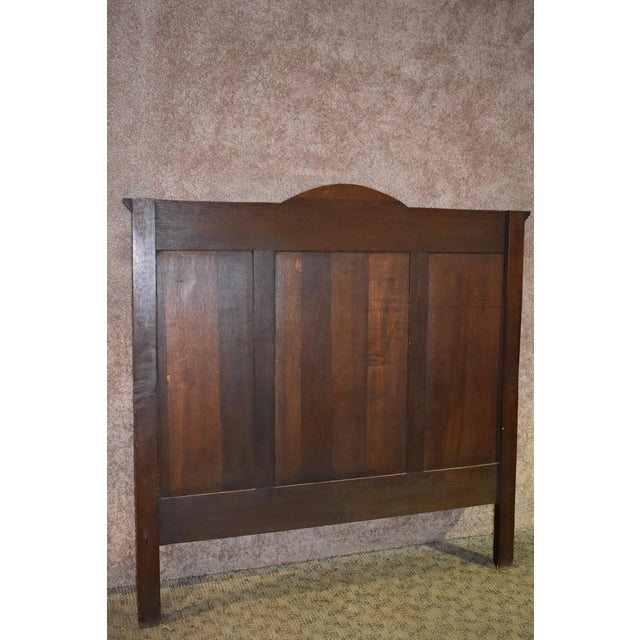 Antique French Three Quarter Size Oak Headboard, Footboard, Rails with