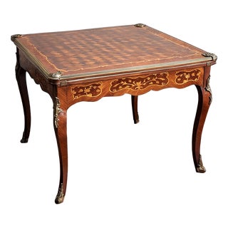 Louis XV Style Marquette Game Table, 1800s For Sale