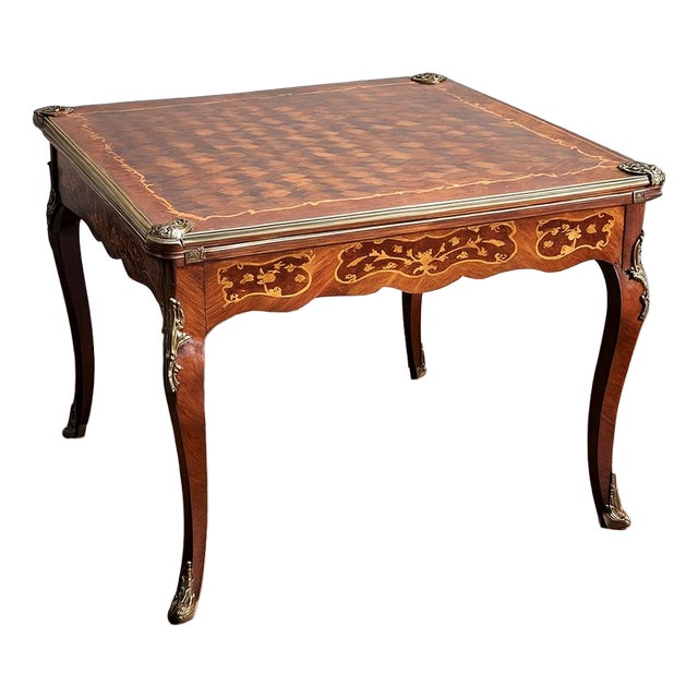 Louis XV Style Marquette Game Table, 1800s For Sale