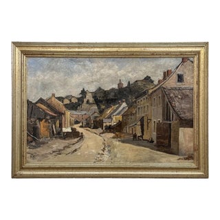 19th Century Framed Oil Painting on Canvas by Henri Orban (1836-1904) 'Esneux' For Sale