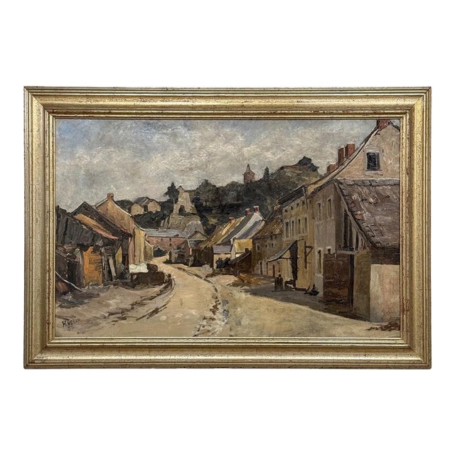 19th Century Framed Oil Painting on Canvas by Henri Orban (1836-1904) 'Esneux' For Sale