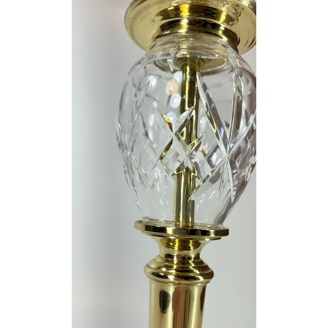 Vintage Brass & Crystal Table Lamp Neoclassical Hollywood Regency 29" Tall For Sale - Image 6 of 12