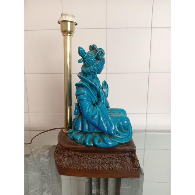 Oriental Woman Sculpture Lamp from G.E.S Sesto Fiorentino, 1960s For Sale - Image 4 of 13