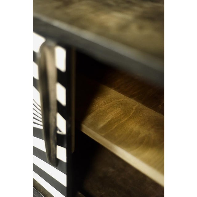 Scandinavian Sideboard in Birch with Hand-Painted Op-Art Pattern, 1960s For Sale - Image 12 of 18