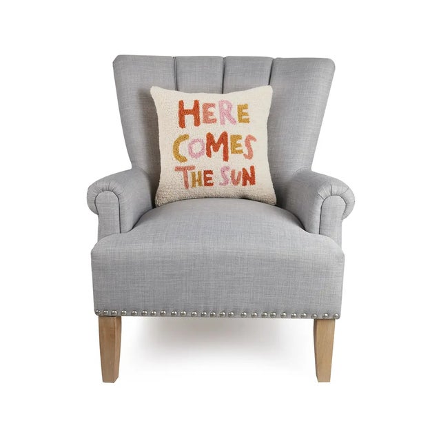 100% wool hooked square accent pillow 100% velvet backing Includes polyester insert, zipper closure 16X16" throw pillow...