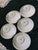 Late 20th Century Set of 5 Japanese Porcelain Floral Linework Bowls | Blue & White Scalloped Serving Bowls | Los Angeles Collection For Sale - Image 4 of 7