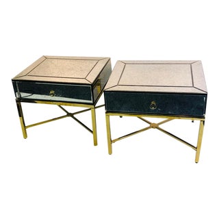 Custom Made Mirrored Night Stands - a Pair For Sale