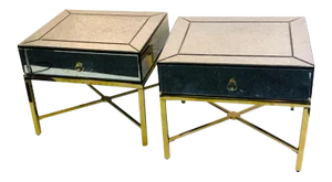 Custom Made Mirrored Night Stands - a Pair