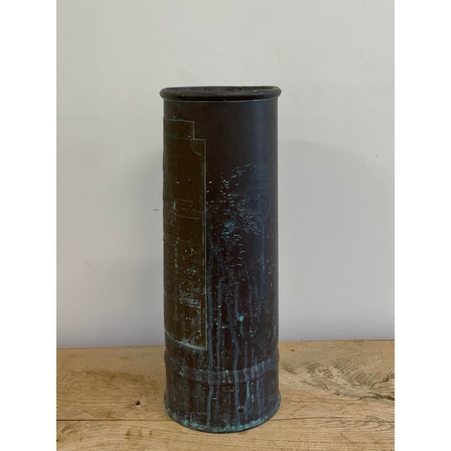 Metal Antique Fire Extinguisher Canister or Umbrella Stand For Sale - Image 7 of 13
