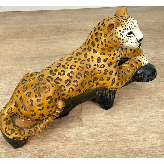 Vintage 25" Hollywood Regency Leopard Figural Statue Sculpture For Sale - Image 10 of 15