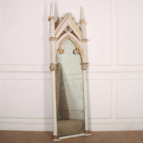 Wonderful early 19th century English original painted Gothic mirror. 1830. This piece is designed in the style of the...