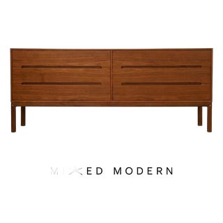 1960s Refinished Arne Wahl Iversen 72” Teak Dresser For Sale