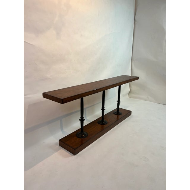 1990s Cherry Wood Console Table For Sale - Image 10 of 10