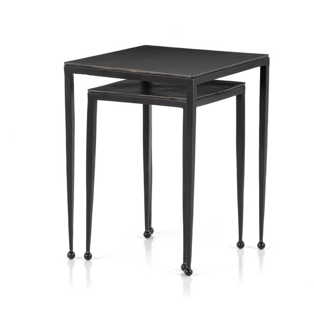 Black Four Hands Dalston Nesting End Table - Raw Black For Sale - Image 8 of 8