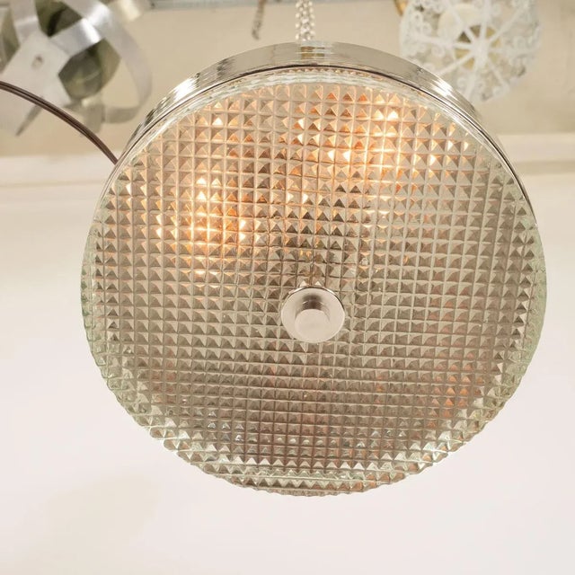 2010s Faceted Glass and Nickel Flush Mount For Sale - Image 5 of 7