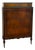Antique 4-Drawer Wood Tallboy Chest of Drawers With Painted Accents For Sale
