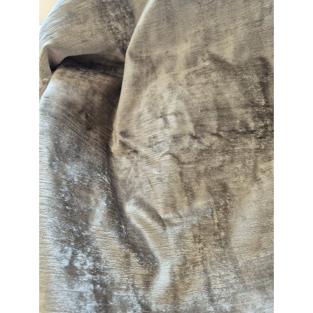 2000 - 2009 Old World Weavers Imported Belgium Silver Gray Soft Distressed Velvet Upholstery Fabric- 2 3/4 Yards For Sale - Image 5 of 5
