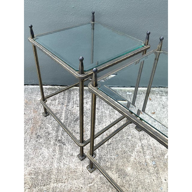 Vintage Claudio Rayes Brass Side Tables - A Pair For Sale - Image 9 of 12