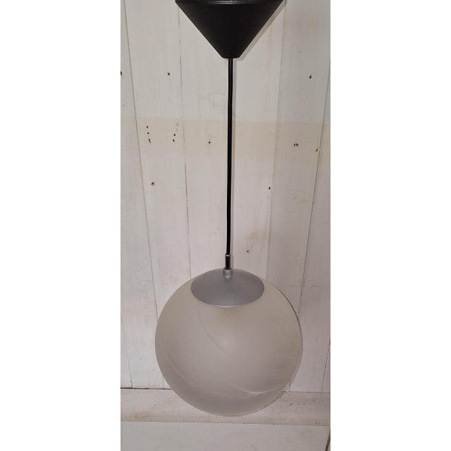 Vintage Pendant Lamp with White Marbled Spherical Glass Shade, 2000s, in Very Good conditions. Designed from 2000 Up to...