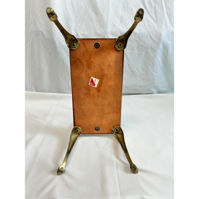 Mid 20th Century Mid Century Hollywood Regency Brass Magazine Rack - Art Nouveau Scallop Design Rack For Sale - Image 5 of 8