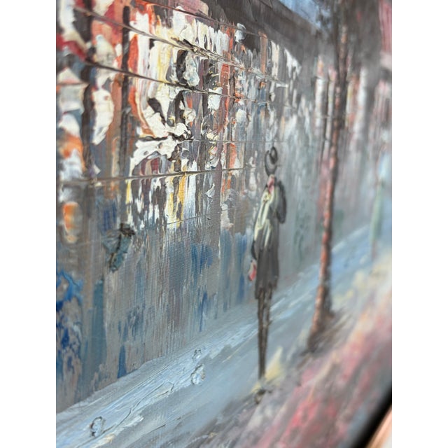 Wood Mid 20th Century Stunning 39" Framed Paris Oil Painting – "Burnett" Eiffel Tower For Sale - Image 7 of 10