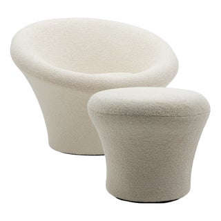 Set of Vintage Mushroom Lounge Chair and Ottoman by Pierre Paulin for Artifort, 1990s For Sale