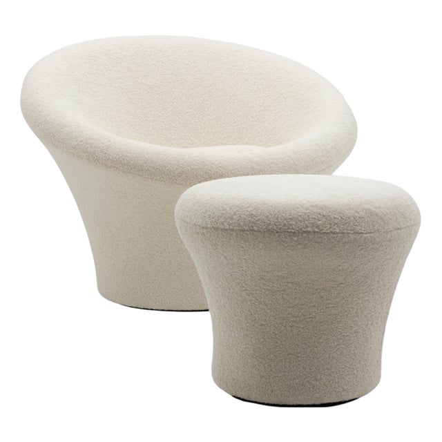 Set of Vintage Mushroom Lounge Chair and Ottoman by Pierre Paulin for Artifort, 1990s For Sale