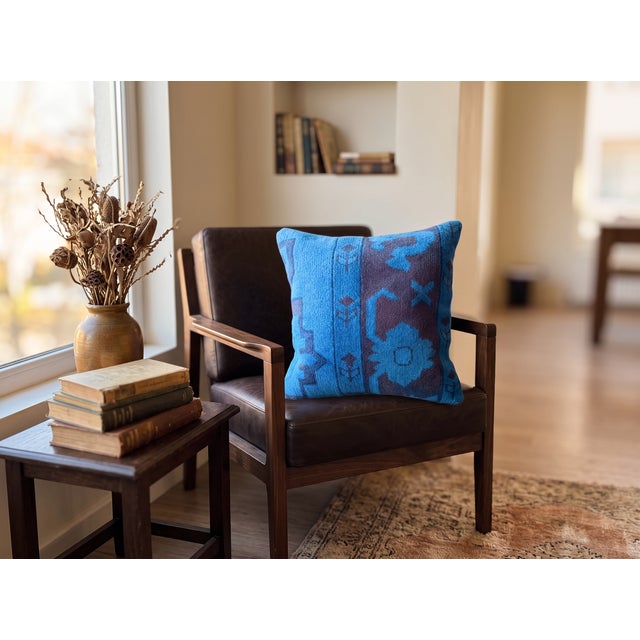 Vintage Turkish Wool Medallion Pillow For Sale - Image 4 of 12