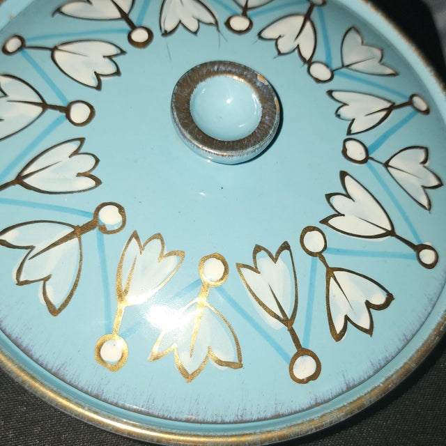 Fratelli Fanciullacci Vintage 1950s Fratelli Fanciullacci Italian Art Pottery Lidded Bowl 201/1 Mint For Sale - Image 4 of 8