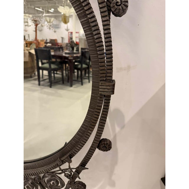 French Art Deco Wrought Iron Mirror For Sale - Image 14 of 14