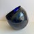 Vintage Blue Art Glass Vase Organic Bowl XL Center Piece Red Green Swirl For Sale - Image 11 of 11